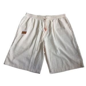 Coofandy Men's Cream Elastic Waist Shorts‎ Sz L